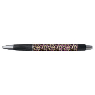 Stylo Série Purple and Gold Leopard Design 4