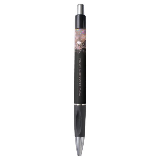 Stylo Shiny Festin Elegant Diamonds Noir et Rose (Devant (Vertical))
