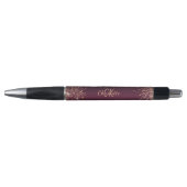 Stylo Signature de nom de monogramme en or rose de Bourg (Devant)