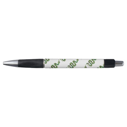 Stylo Silhouette d'impression en noir et vert serpent (Devant)