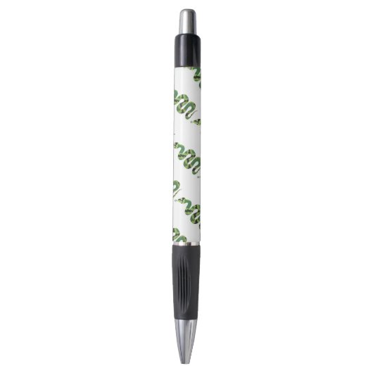 Stylo Silhouette d'impression en noir et vert serpent (Devant (Vertical))