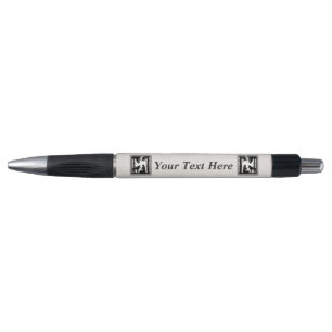 Stylo Silhouette Noire Trou Rouge Avec Bois Wolf
