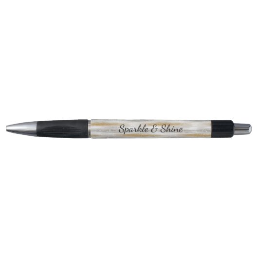 Stylo Silver Gold Glitzy Stripes (Devant)