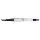Stylo Simple Mariage de coeur vert Sage blanc (Devant)