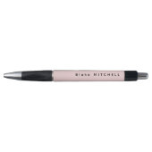 Stylo Simple Monogramme Nom Moderne Rose Pâle (Devant)