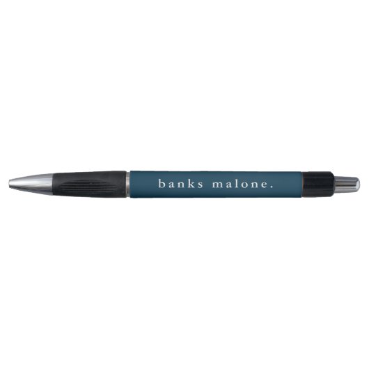 Stylo Simple Nom Enfant Bleu Marine (Devant)