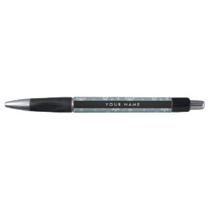 Stylo Snowflakes blanc, Grey, Votre nom, Personnaliser