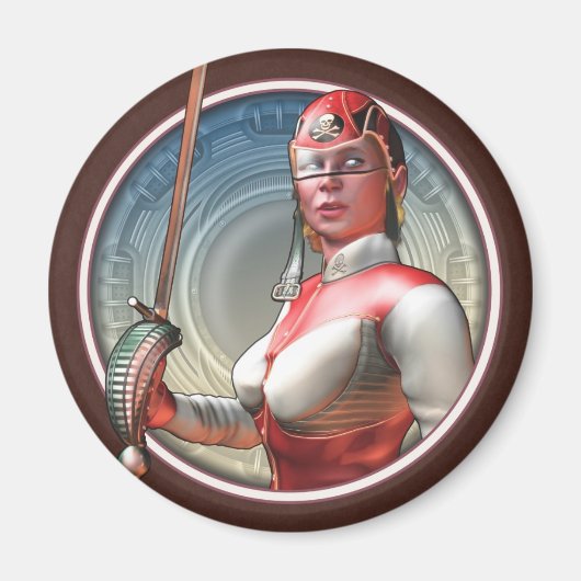 Stylo' Space Pirate Magnet rond (Devant)