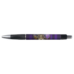 Stylo Spider Steampunk sur Arrière - plan pourpre