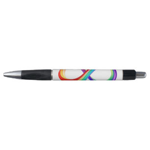 Stylo Symbole d'infinité arc-en-ciel stratifié