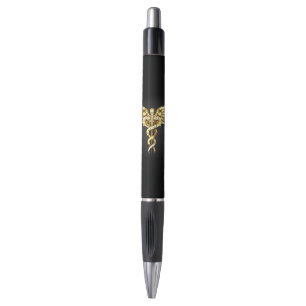 Stylo Symbole Polygonal Or Caduceus