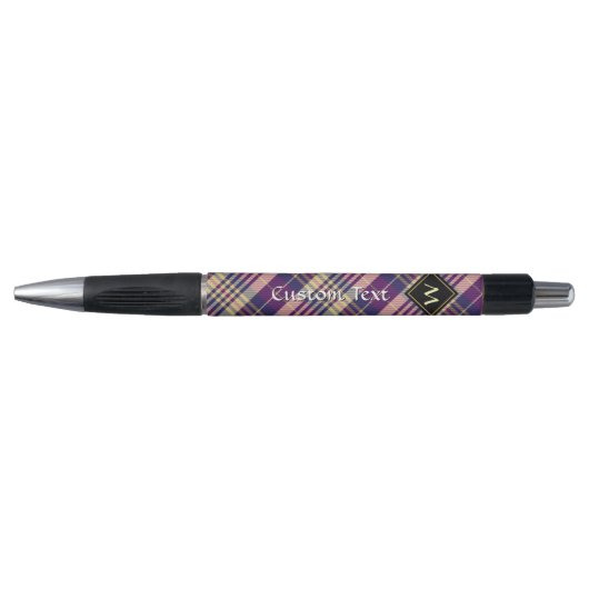 Stylo Tartan mauve, or et bleu (Devant)