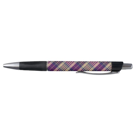 Stylo Tartan mauve, or et bleu (Bas)