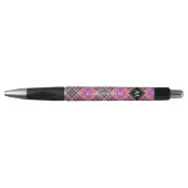 Stylo Tartan rose, or et bleu (Devant)