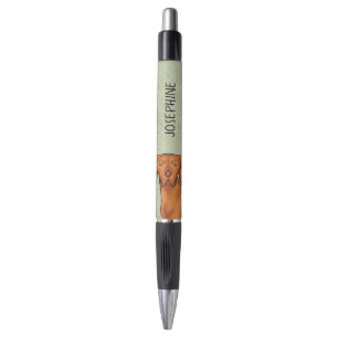 Stylo Tête de chien pointer hongrois Vizsla avec nom ver