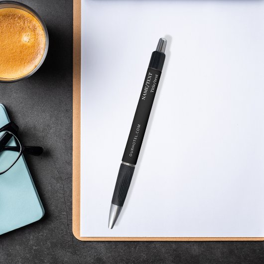 Stylo Texte du nom du site Web en noir blanc