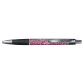 Stylo Texture de scintillement rose faux avec nom person (Dos)