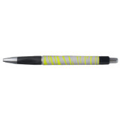 Stylo Tigre argenté rayures jaune (Devant)