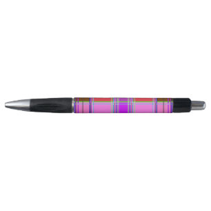 Stylo Tissu à carreaux rose motif Madras