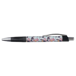 Stylo Toucans avec les fleurs exotiques