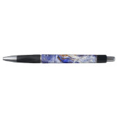 Stylo Traits de pinceau or et blanc violet (Devant)