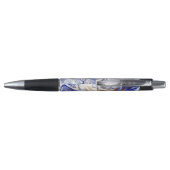 Stylo Traits de pinceau or et blanc violet (Dos)