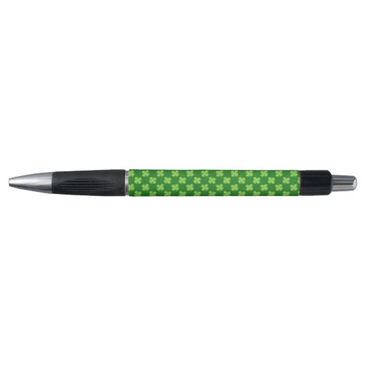 Stylo Trèfle vert pailleté (Devant)