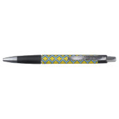 Stylo Trellis jaune et bleu bébé, treillis, Quatrefoil (Dos)