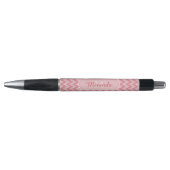 Stylo Trendy Pink Chevron Zigzag Nom et Monogramme (Devant)