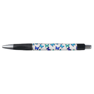 Stylo tropical de papillons de vert bleu