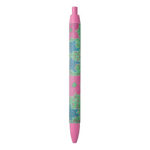 Stylo tropical de tortues et de fleurs