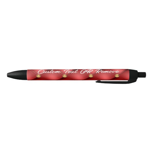Stylo Tufé Diamond Rouge Or avec texte personnalis (Bas)