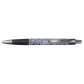 Stylo Tuiles portugaises - Azulejo Floral bleu et blanc (Dos)