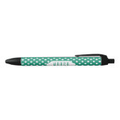 Stylo turquoise et blanc de coutume de pois (Haut)