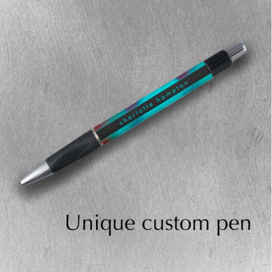 Stylo Turquoise Moderne Unique Cool Groovy Personnalisé