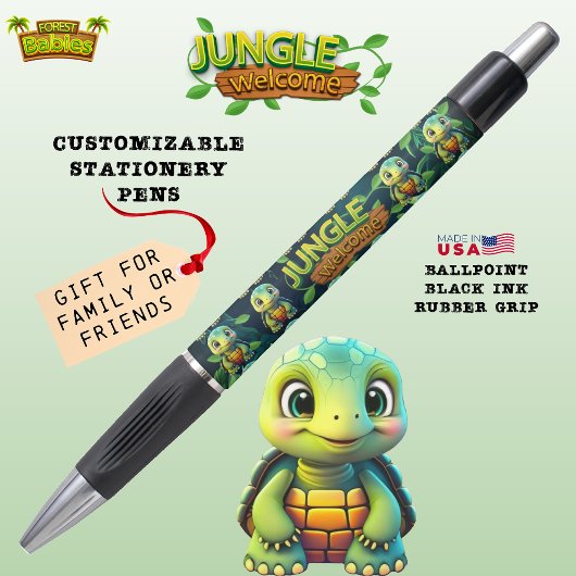 Stylo Turtle Woodland Wildlife Tortoise Jungle Welcome🐢