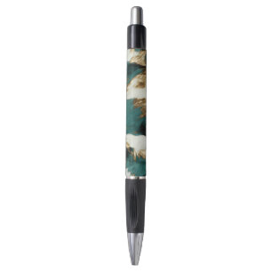 Stylo Vache blanche de l'Ouest Emerald Gold