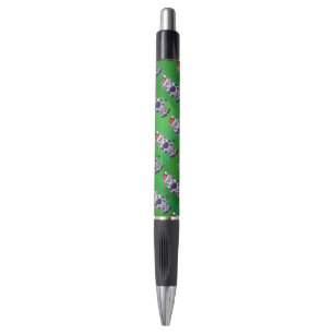 Stylo Vache Noël sur vert