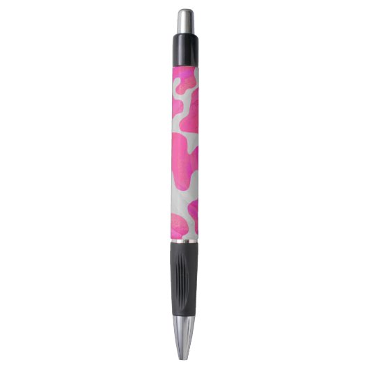 Stylo Vache rose et blanc chaud (Devant (Vertical))