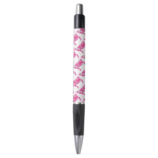 Stylo Vache rose et blanc Silhouette (Devant (Vertical))