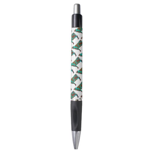 Stylo Vache Silhouette Brown et Turquoise (Devant (Vertical))
