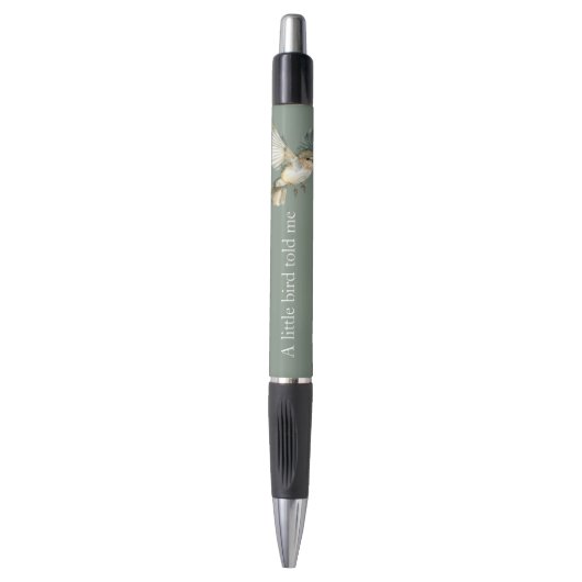 Stylo Vert Blanc Un Petit Oiseau Me L'a Dit (Devant (Vertical))