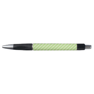 Stylo Vert citron vert et beige cinq rayures motif