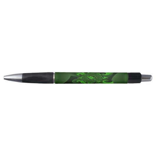 Stylo Vert foncé et vague spirale lime (Devant)