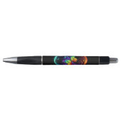 Stylo Vibrant infinity with rainbow butterfly on black (Devant)