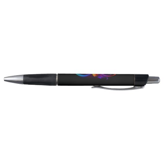 Stylo Vibrant infinity with rainbow butterfly on black (Bas)