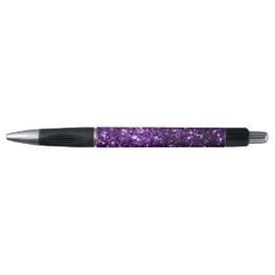 Stylo Violet foncé faux paillettes brillantes scintillen