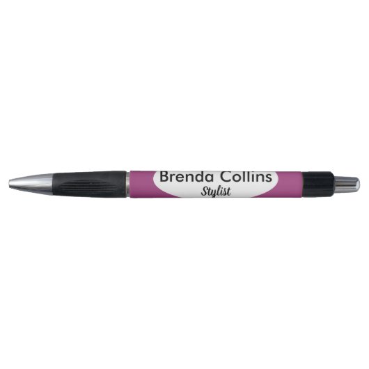 Stylo Violet ovale et blanc (Devant)