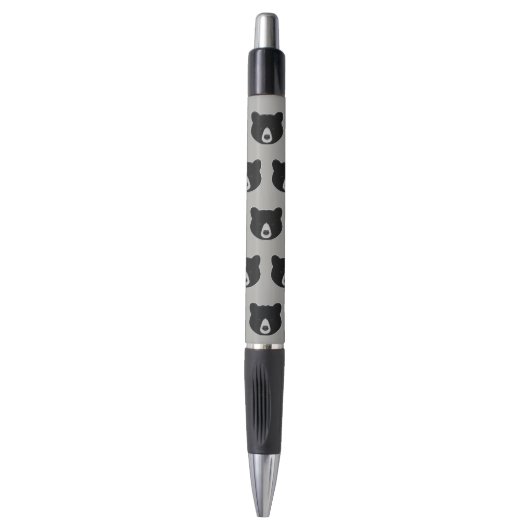 Stylo Visage d'ours noir (Devant (Vertical))
