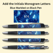 Stylo Vos Initiales Monogramme Bleu Marbré